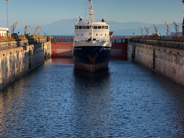 Spirit of Enderby, dry dock in Philippines