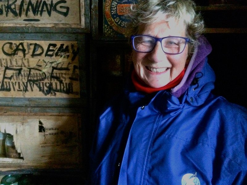 © Huw Lewis Jones  Professor David’s great grand-daughter, Jenny Gardner, photographed in the hut at Cape Royds, 2015.